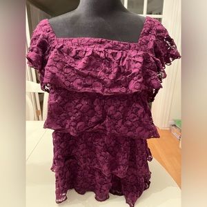 Burgundy lace apartment 9 top